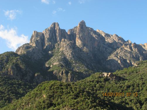 La vue depuis la loggia : le Capu d‘Ortu et les "Tre signore"